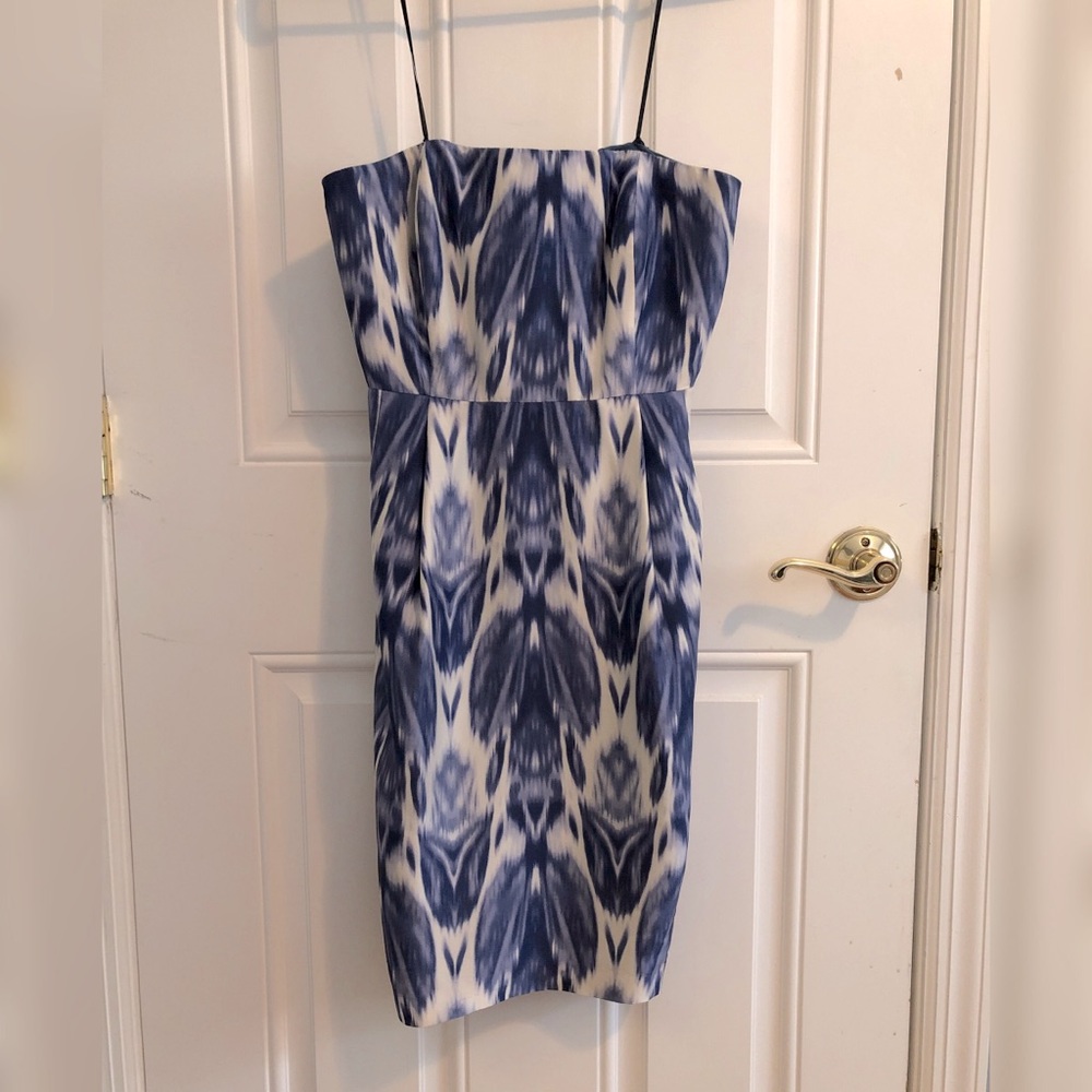 J. Crew Silk Ikat Strapless Dress